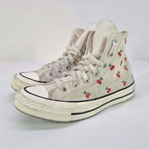 Converse Chuck 70 High Cherries Egret A08863C Women’s 6 Used No Box